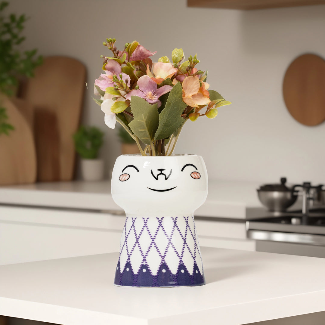 Smiling Bloom - Ceramic Planter| Home Decor | Table Top Plants