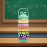 Load image into Gallery viewer, Math Puzzle Water Bottle(Green)  water bottle | Water bottle for kids | Cute water bottles for kids
