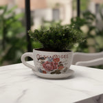 Load image into Gallery viewer, Roses Teacup - Planter Ceramic Teacup | Tea Cup | Home Decor | Floral Teacup | Teacup Planter
