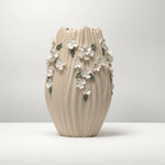 Load image into Gallery viewer, Floral Embossed Vase(White) - Flower Vase | Ceramic Vase | Home Decor | White Vase
