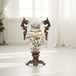 Load image into Gallery viewer, Golden Blossom Vase  Decorative Vase|Polyresin Vase|Floral Vase|Home Decor|Tabletop Decor|Decorative Accents|Home Decor Accents|Statement Piece
