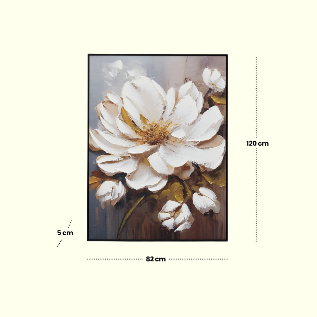 White Petal Bliss – Floral Wall Art Decor | Wall Hanging| Flower Art | Floral Art| Home Decor| Wall Decor