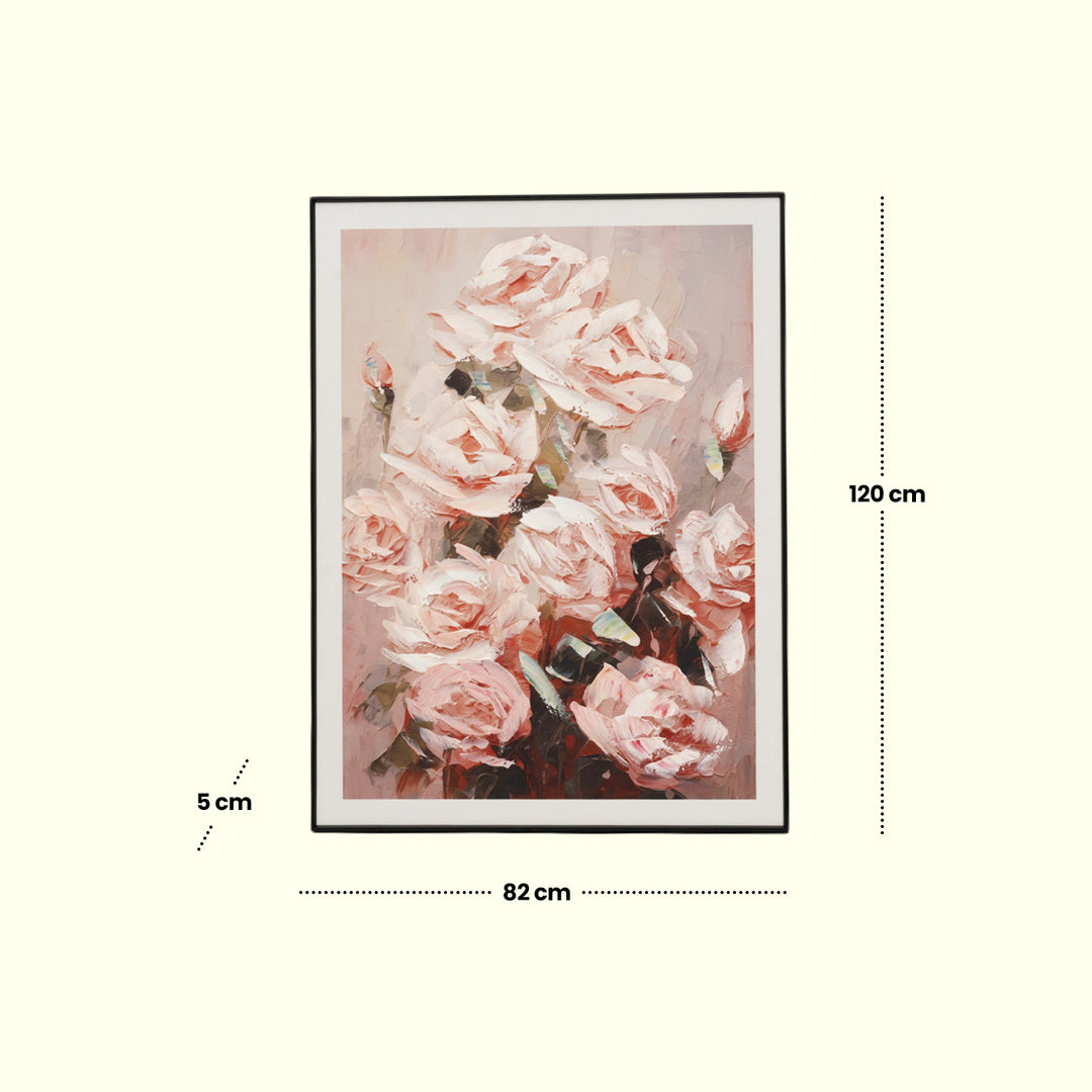 Blush Blooms – Rose Canvas Art Decor | Wall Hanging| Flower Art | Floral Art| Home Decor| Wall Decor