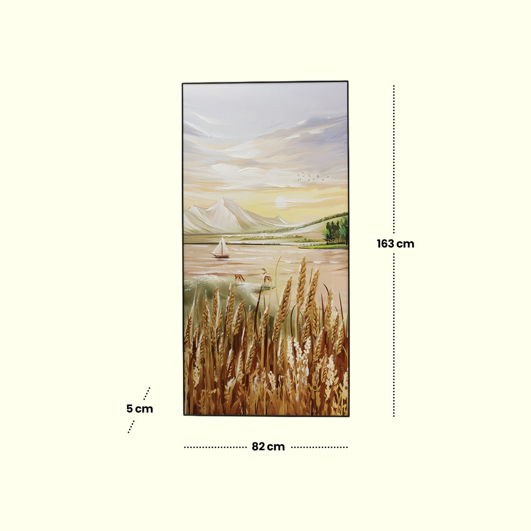 Serene Meadow – Hand-Painted Landscape Abstract Art| Home Decor| Wall Decor| Landscape Painting