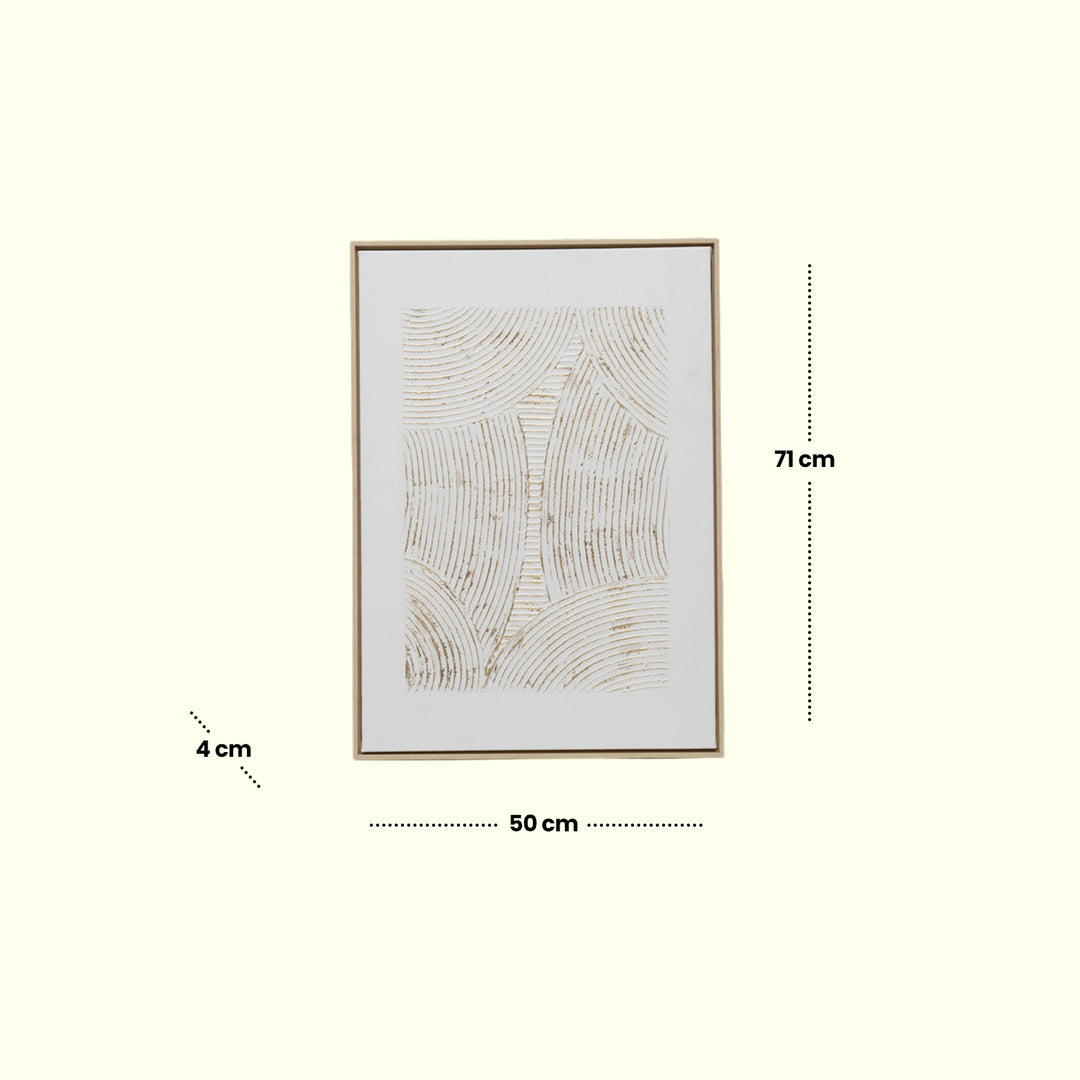 Golden Waves – Abstract Fiber Frame Art Abstract Art| Home Decor| Wall Decor| Wall Hanging | Gold Art