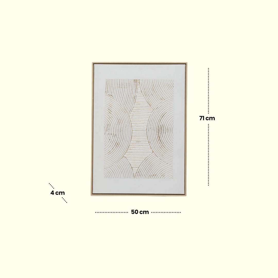 Golden Echo – Fiber Frame Abstract Art | Home Decor| Wall Decor| Wall Hanging | Gold Art