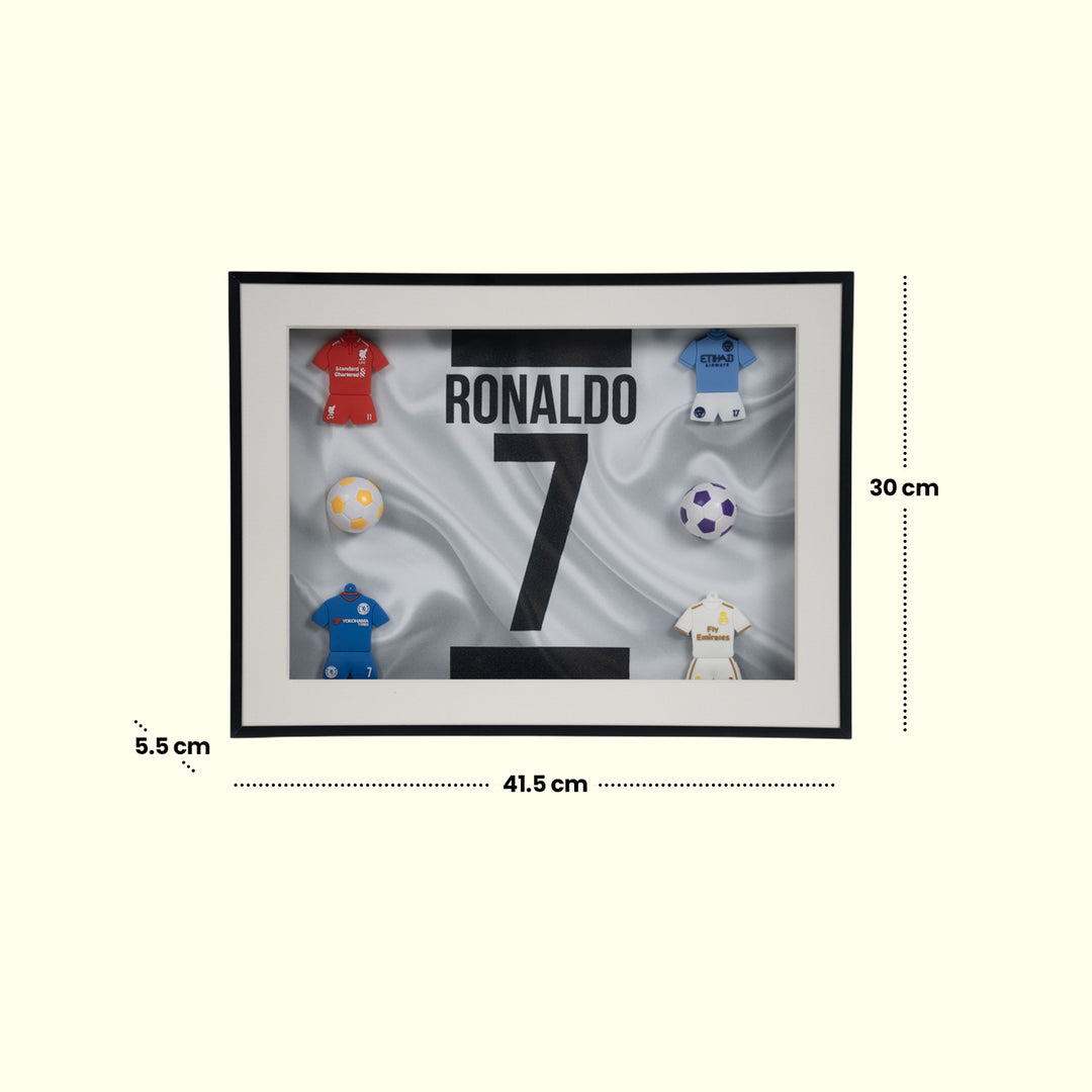 Ronaldo No. 7 – Soccer Legacy Frame  Home Decor| Wall Decor| Wall Hanging | Ronaldo Frame | Football Frame