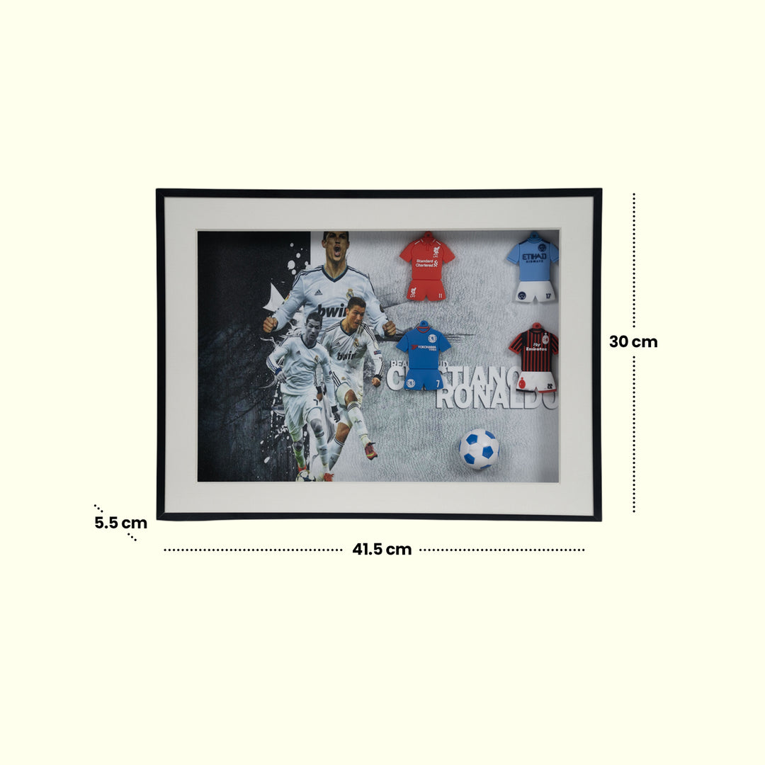 Cristiano Ronaldo Framed Memorabilia -  Home Decor| Wall Decor| Wall Hanging | Ronaldo Frame | Football Frame