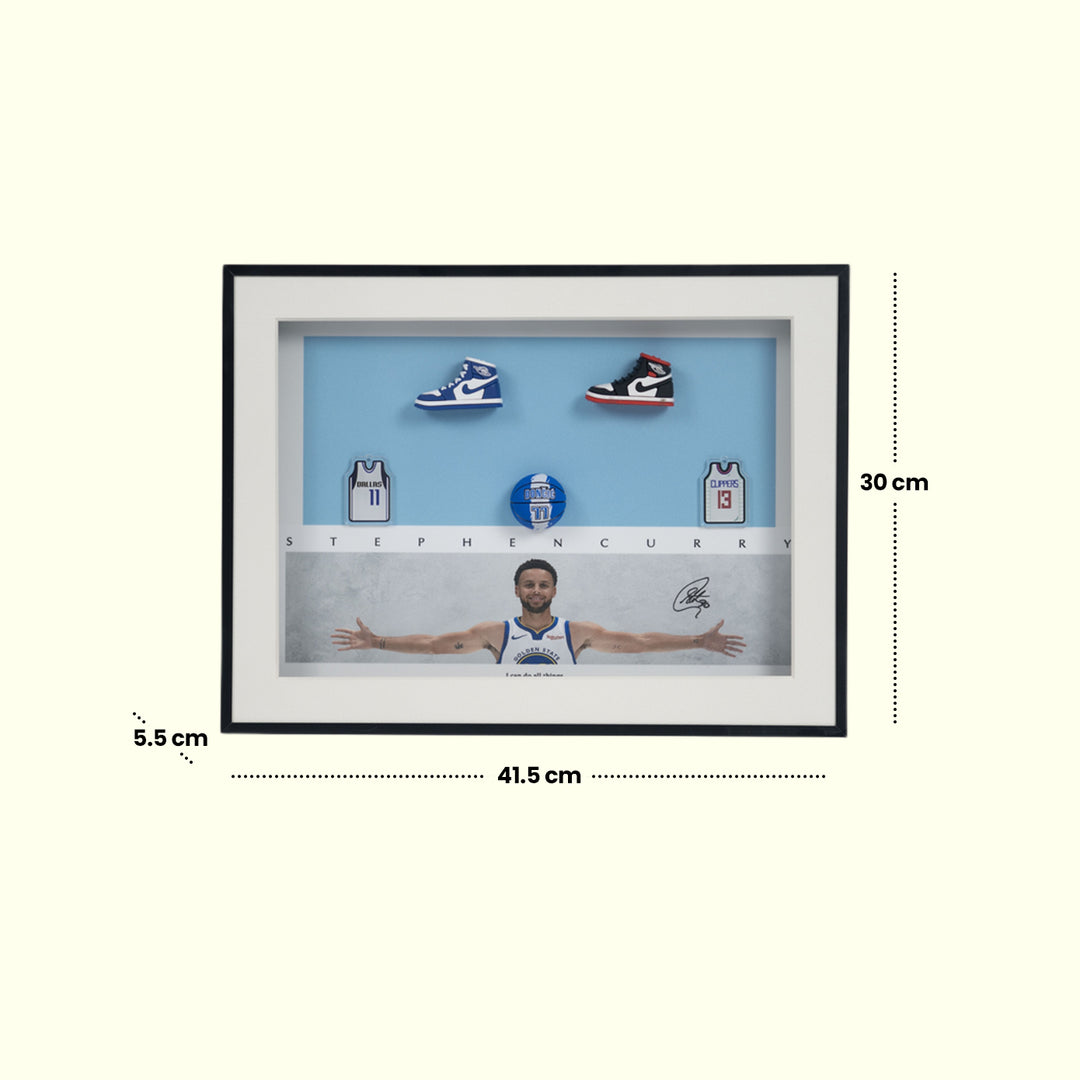 Stephen Curry Framed Memorabilia - Home Decor| Wall Decor| Wall Hanging | Steph Curry | Basketball Frame