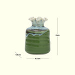 Load image into Gallery viewer, Green Ceramic Vase with Blue Neck Ceramic flower vase | decorative vases | small vases for flowers | Ceramic near me | flower vase online | vase for living room | decorative vases for living room | Ceramic home decor items
