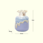 Load image into Gallery viewer, Mini Ruffled Ceramic Vase - Blue and Cream Ceramic flower vase | decorative vases | small vases for flowers | Ceramic near me | flower vase online | vase for living room | decorative vases for living room | Ceramic home decor items
