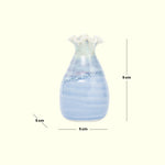 Load image into Gallery viewer, Blue Ceramic Vase with Ruffled Top - Ceramic flower vase | decorative vases | small vases for flowers | Ceramic near me | flower vase online | vase for living room | decorative vases for living room | Ceramic home decor items
