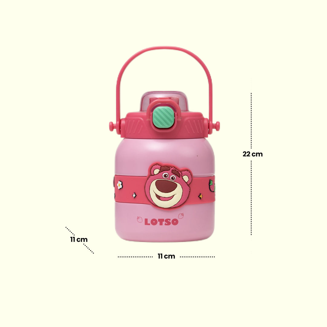 Kids Water Bottle - Pink Lotso Design water bottle | Water bottle for kids | Toy story