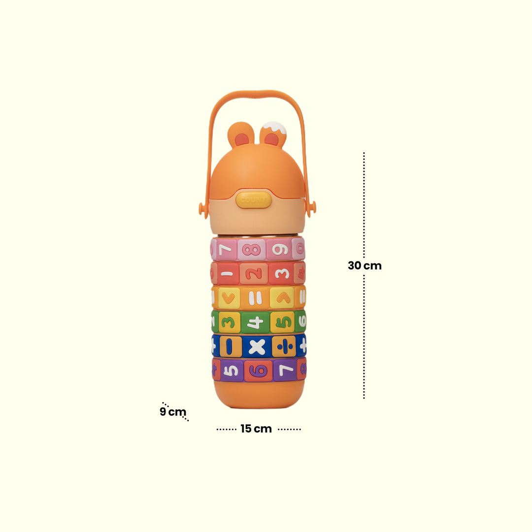 Cute Math Puzzled Water bottle  - water bottle | Water bottle for kids | Cute water bottles for kids