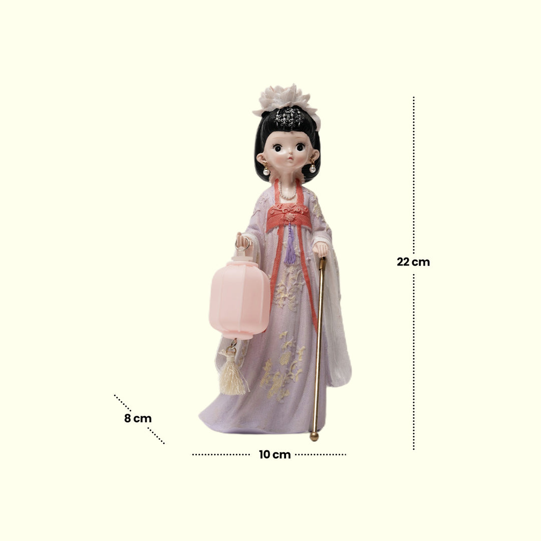 Chinese Palace Girl Figurine -  Chinese Home Decor | Cute Lamp Design | Living Room Decor