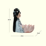 Load image into Gallery viewer, Pink Lotus Meditative Figurine  - Yoga Posture Statue | Home Decor | Yoga Woman Statues | Yoga Sculpture Online In India | Modern yoga figurine
