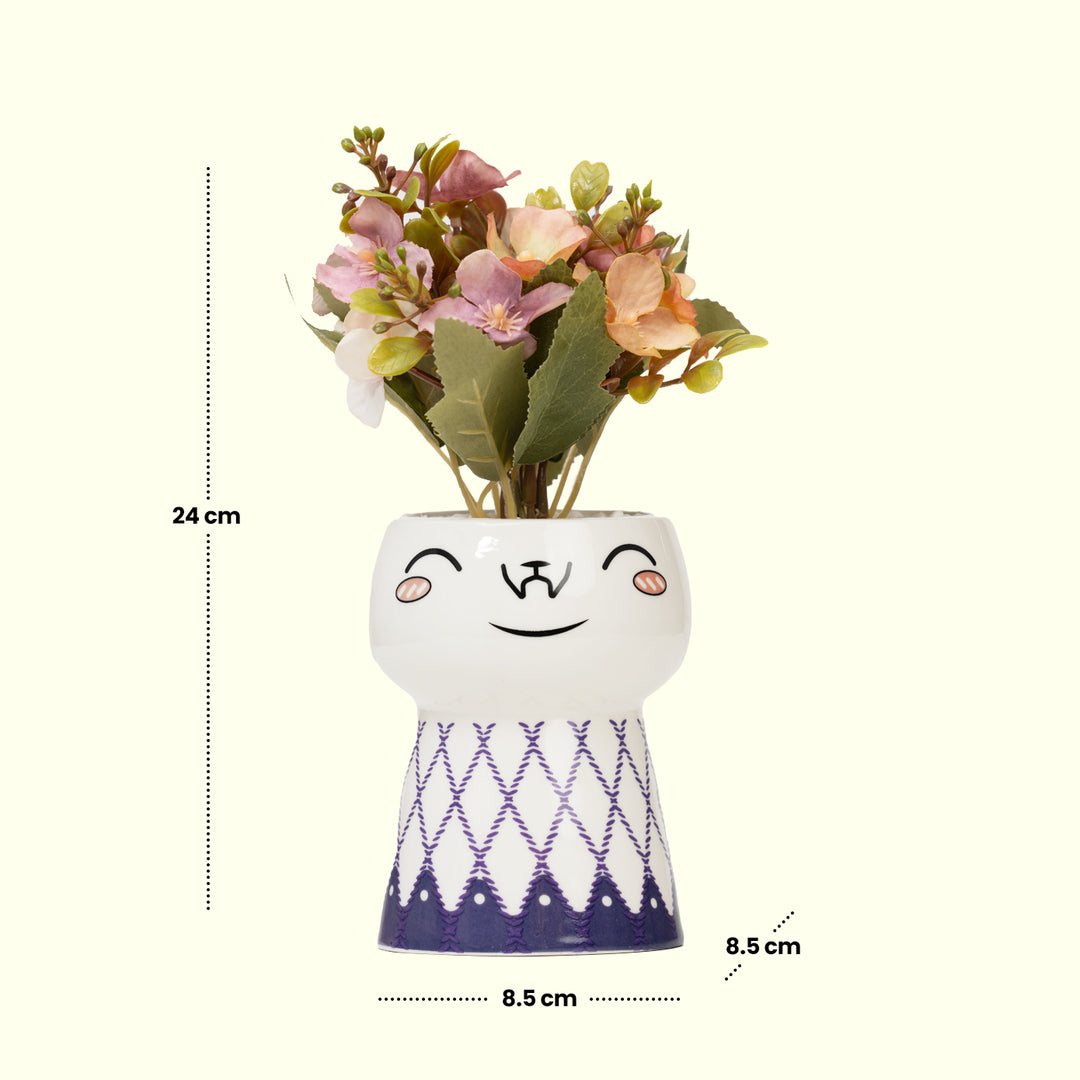 Smiling Bloom - Ceramic Planter| Home Decor | Table Top Plants