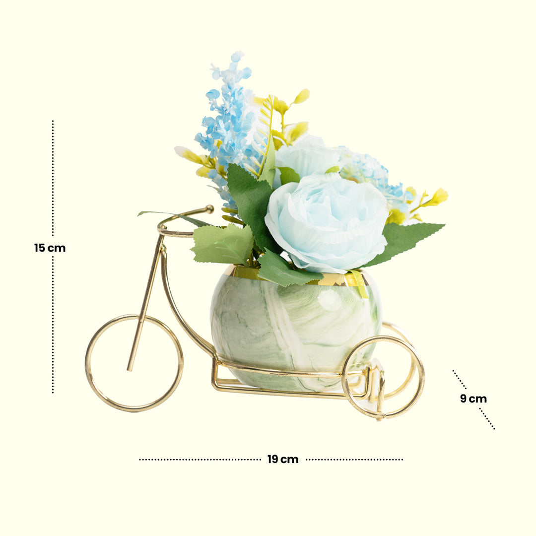 Bike Basket - Ceramic Planter| Home Decor | Table Top Plants