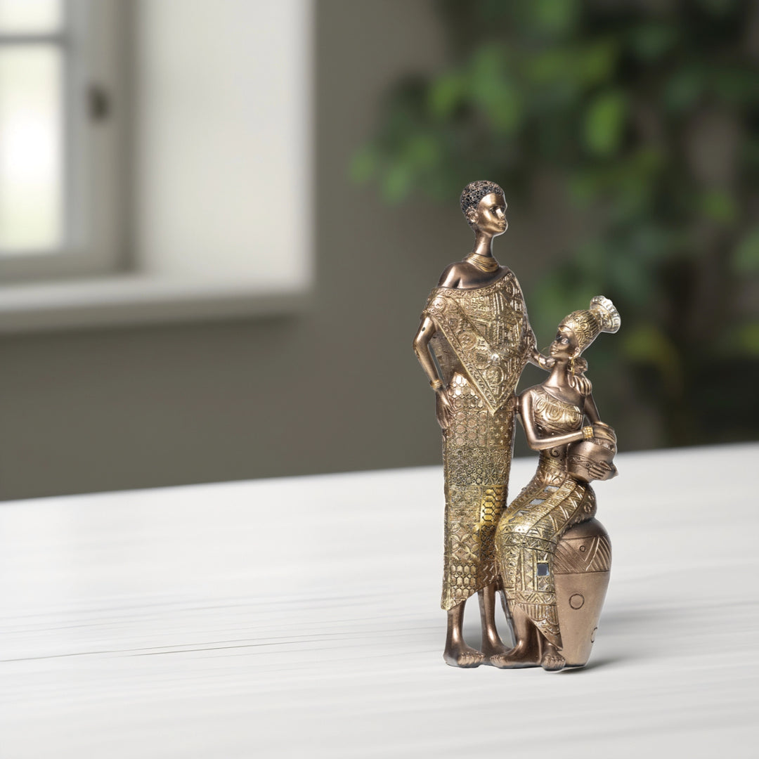 African Duo African Couple Statue | Living Room Decor | Home Decor