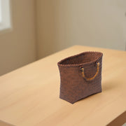 Summer Escape Basket Tote Bag | Foldable Tote Basket | Bamboo Bag