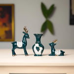 Load image into Gallery viewer, Tranquil Deer &amp; Bloom (Set Of 3) - Home Decor | Showpiece | Office Decor | Showpiece For Living Room
