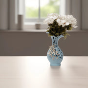 Celestial Blue Floral Vase  Pastel Floral | Flower Vase | Ceramic Vases | Home Decor Gifts | Living Room Decor | Flower Vase for Table