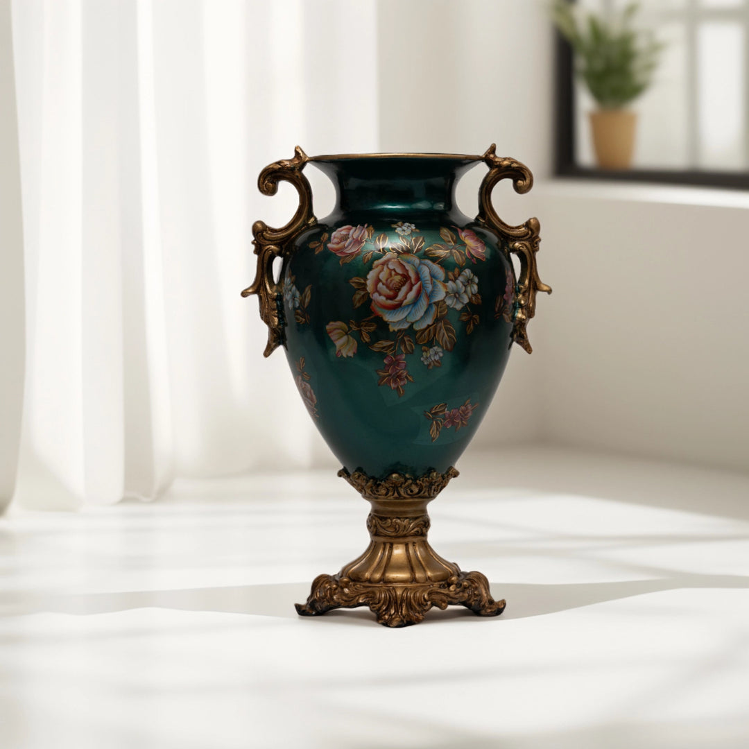 Regal Bloom Vase - Decorative Vase | Polyresin Vase|Floral Vase|Home Decor|Tabletop Decor|Decorative Accents|Home Decor Accents|Statement Piece