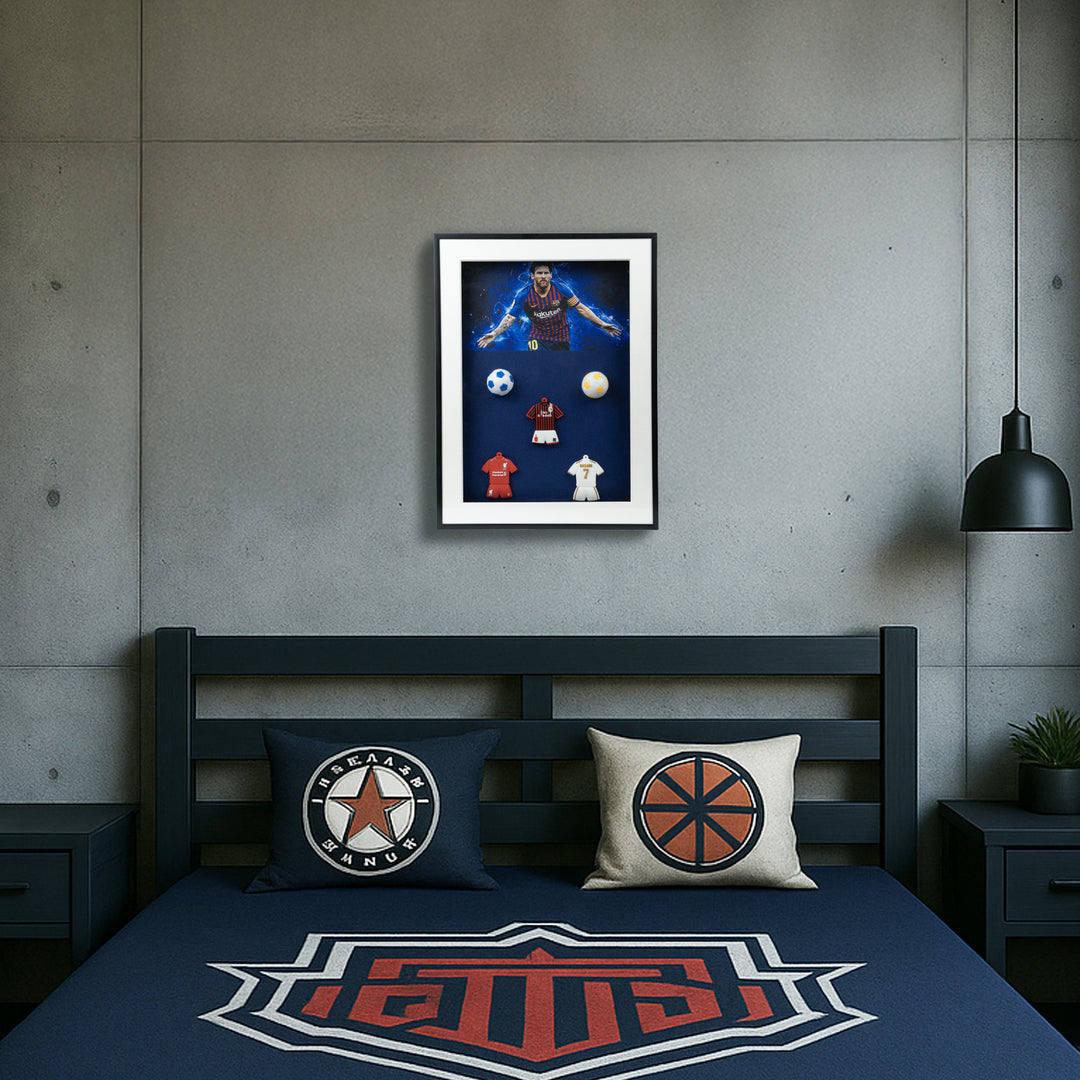 Messi ""GOAT"" Frame Home Decor| Wall Decor| Wall Hanging | Messi Frame | Football Frame