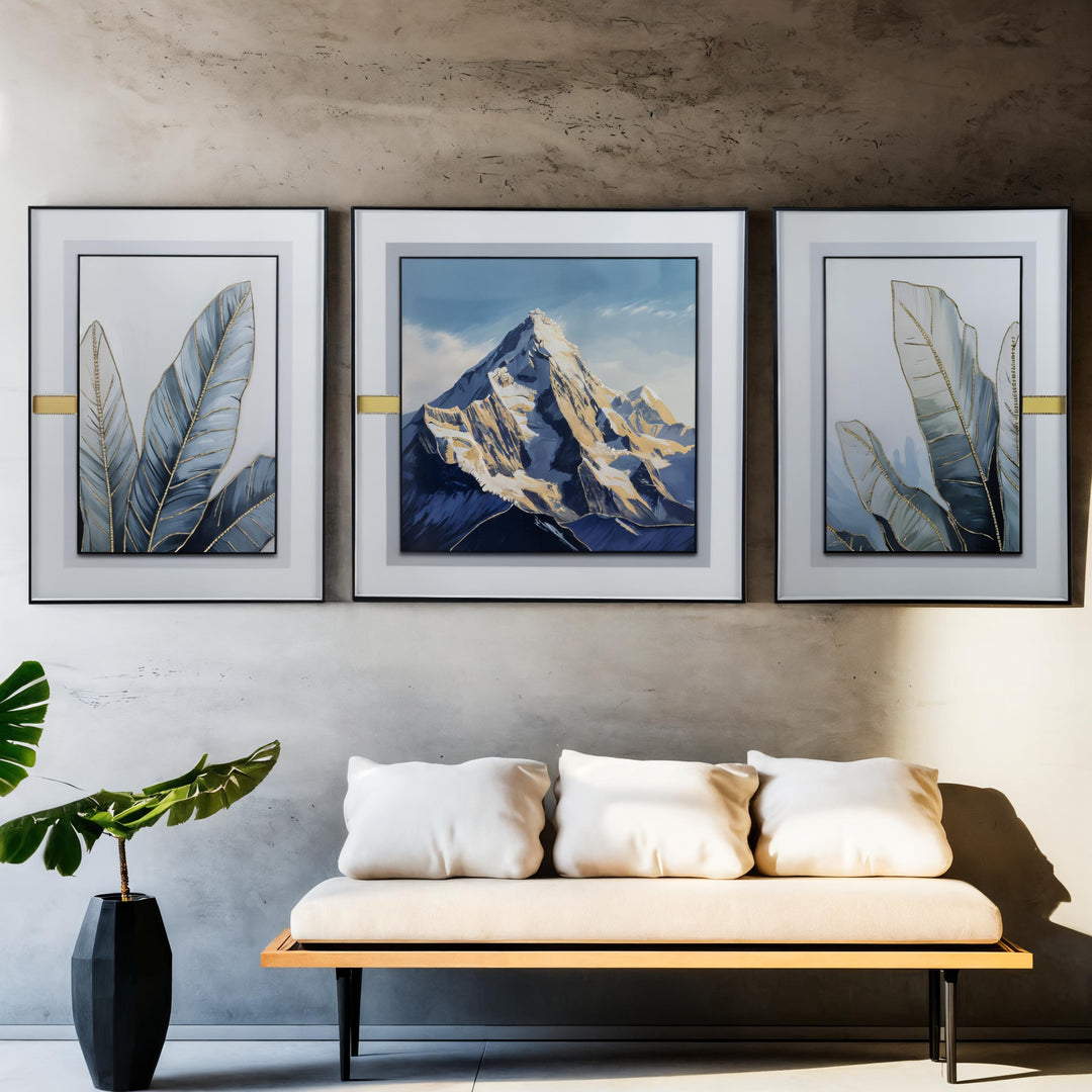 Mountain Peak & Leaf Photography - Print Set Wall Art | Decorative Art | Home Decor | Wall Decor