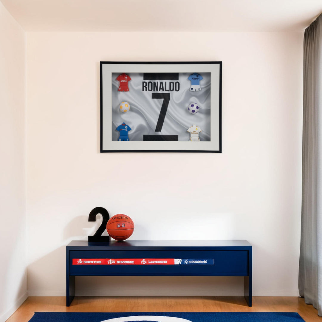 Ronaldo No. 7 – Soccer Legacy Frame  Home Decor| Wall Decor| Wall Hanging | Ronaldo Frame | Football Frame