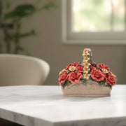 Rose Basket(Red) - Console Table Decor | Home Decor | Decor for Living Room | Bedroom Decor