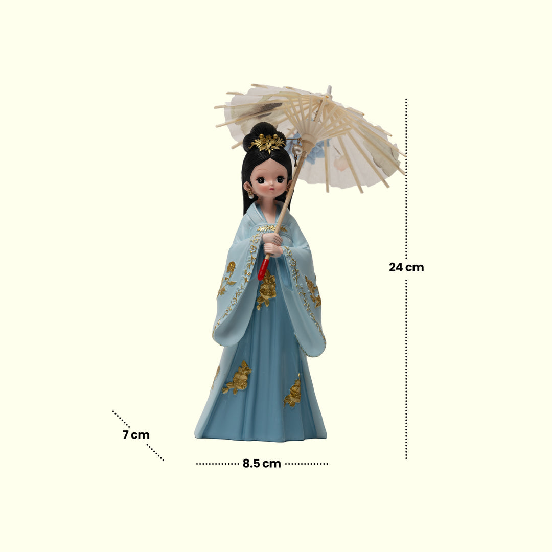 Parasol Doll Figurine - Japanese Girl Figurine | Girl Figurines Storage Tray Resin | Chinese Palace Girl Figurine