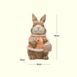Load image into Gallery viewer, Orange Bunny Cookie Stasher - Ceramic bunny figurines with flower baskets for Easter decor | Hand-painted ceramic bunny| Whimsical spring decor ceramic bunnies | Bunny Cookie Stasher | Cute cookie Stasher | Home Decor | Kitchen Ware
