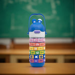 Load image into Gallery viewer, Math Puzzle Water Bottle(Blue)  water bottle | Water bottle for kids | Cute water bottles for kids
