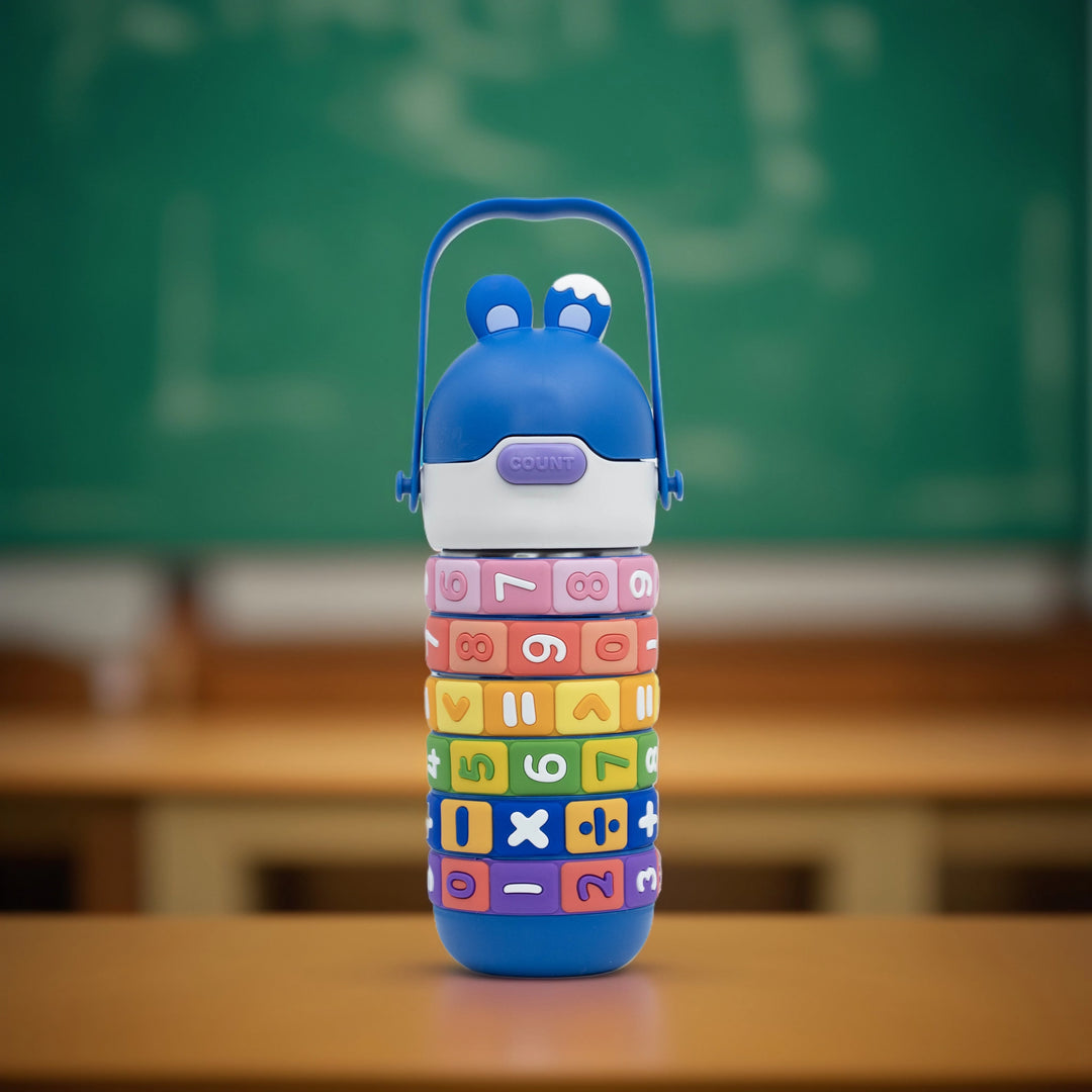 Math Puzzle Water Bottle(Blue)  water bottle | Water bottle for kids | Cute water bottles for kids