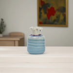 Load image into Gallery viewer, Mini Ombre Ceramic Vase - White and Blue Ceramic flower vase | decorative vases | small vases for flowers | Ceramic near me | flower vase online | vase for living room | decorative vases for living room | Ceramic home decor items
