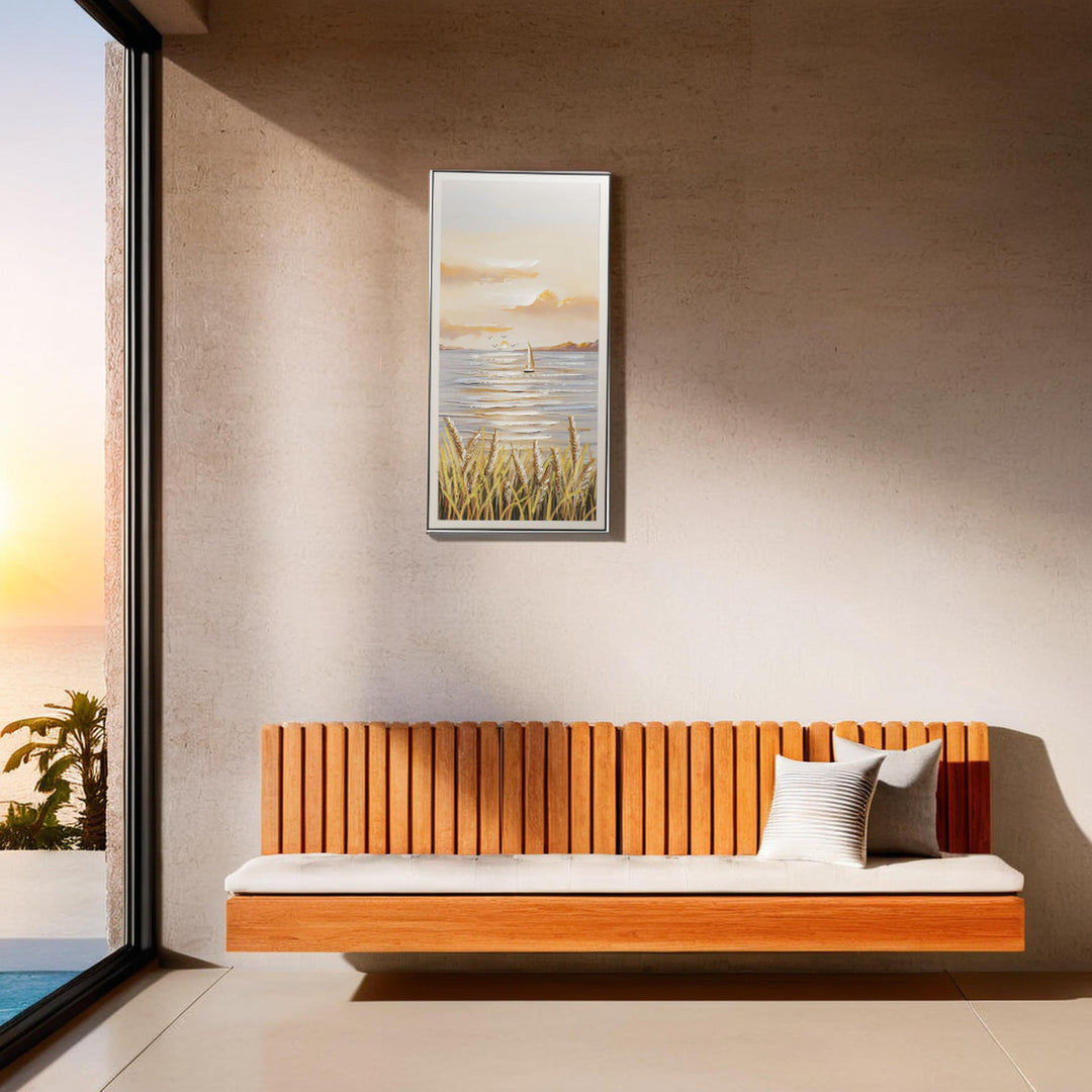 Golden Horizon – Sunset Seascape Art Art Decor| Wall Hanging| Sunset Art| Home Decor| Wall Decor