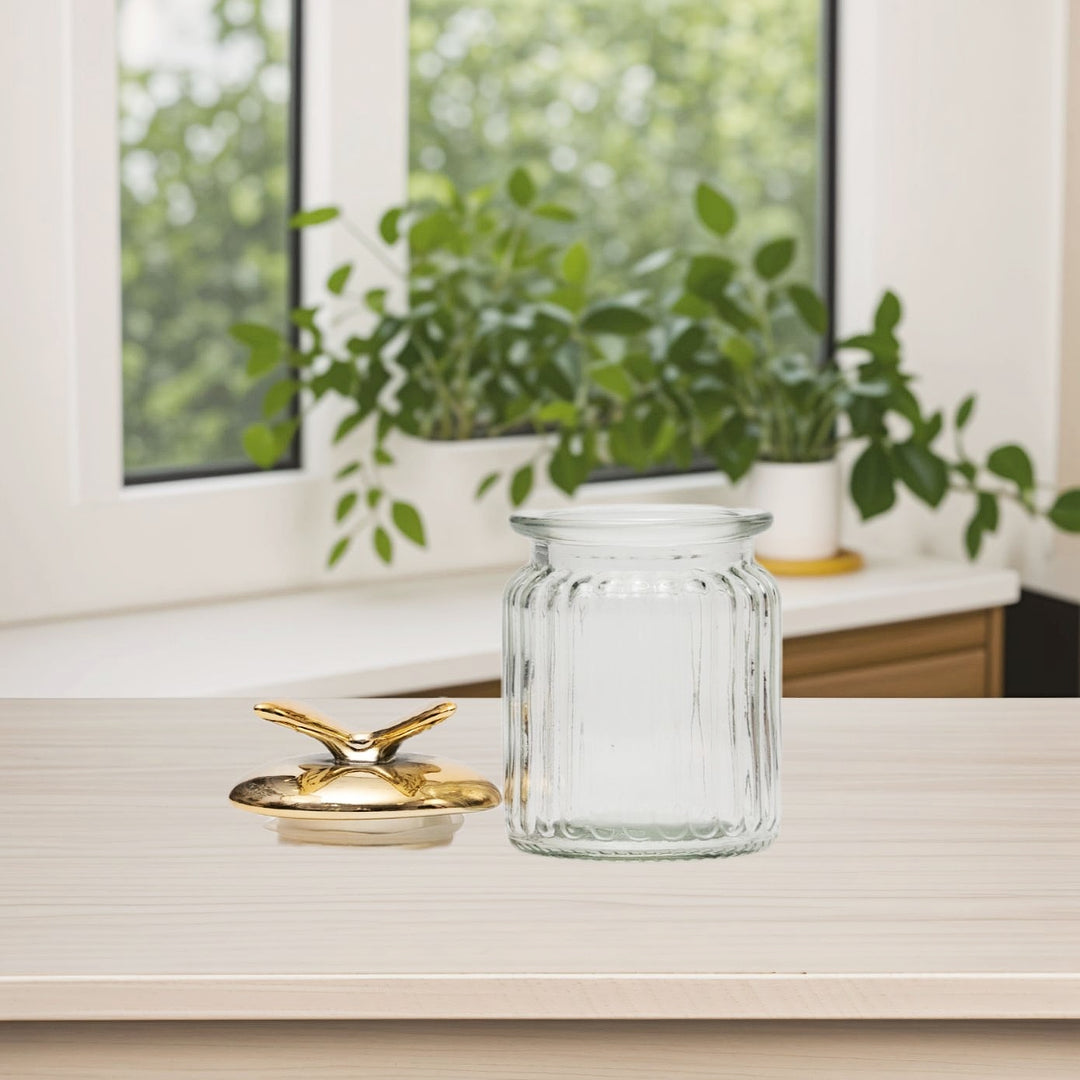 Golden Butterfly Jar Decorative Jar | Jar Decor | Transparent Jar