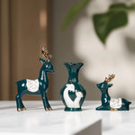 Load image into Gallery viewer, Tranquil Deer &amp; Bloom (Set Of 3) - Home Decor | Showpiece | Office Decor | Showpiece For Living Room
