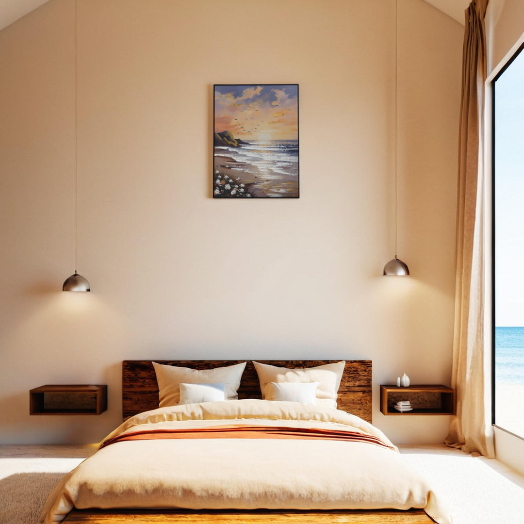 Sunset Serenity – Beach Landscape Wall Art Abstract Art| Home Decor| Wall Decor| Landscape Painting