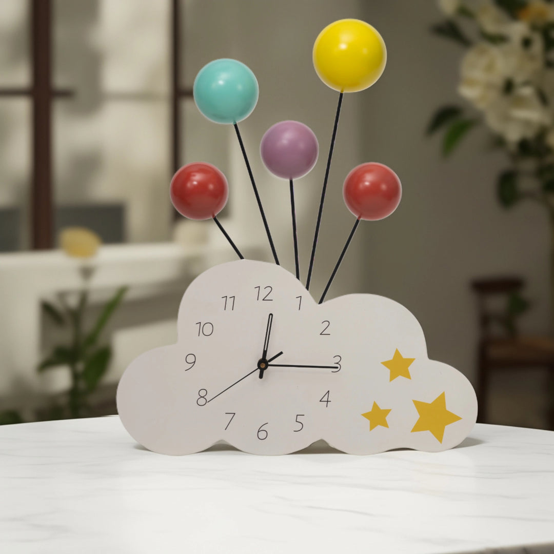 Whimsical Cloud and Balloon - Wall Clock | Hanging Clock | Decorative Clock | Home Decor | Wall Decor | Decor