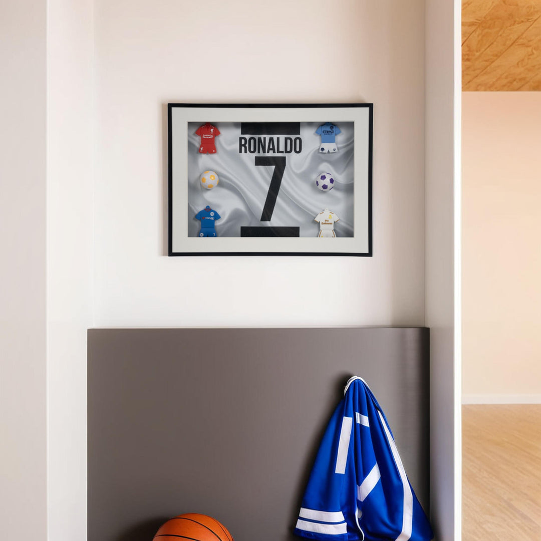 Ronaldo No. 7 – Soccer Legacy Frame  Home Decor| Wall Decor| Wall Hanging | Ronaldo Frame | Football Frame