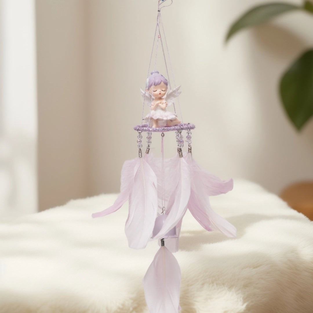 Hanging Fairy Doll with Feathers - Pink