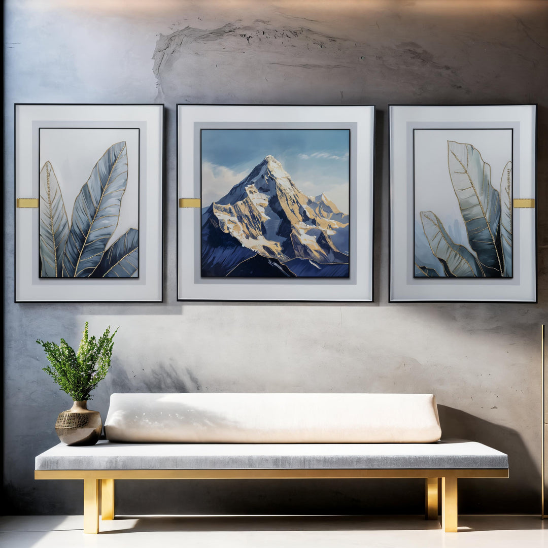 Mountain Peak & Leaf Photography - Print Set Wall Art | Decorative Art | Home Decor | Wall Decor