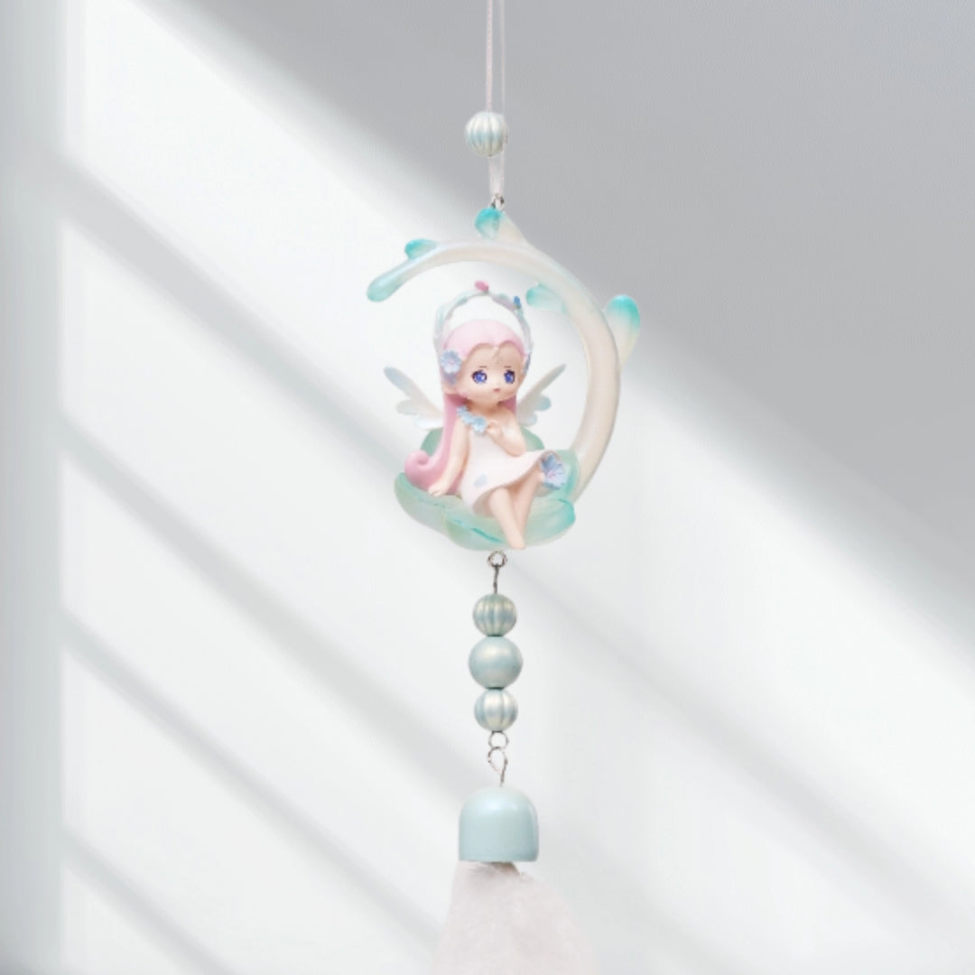 Hanging Fairy Doll with Feathers - Blue