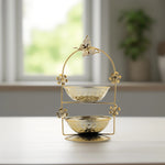 Load image into Gallery viewer, Gold Coated Double Storey  Gold Bowl| gold decorative ornament for table centerpiece | gold plated | Gold palted pooja bowl
