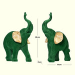 Load image into Gallery viewer, Gold &amp; Emerald Elephant Emerald - Elephant Statue | Table Top Decor | Living Room Decor
