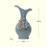 Load image into Gallery viewer, Celestial Blue Floral Vase  Pastel Floral | Flower Vase | Ceramic Vases | Home Decor Gifts | Living Room Decor | Flower Vase for Table
