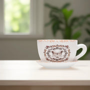 Butterfly Teacup Planter Ceramic Teacup | Tea Cup | Home Decor | Decorative teacup flower pot for small plants | Unique flower pot for succulents | Vintage style tea cup flower pot for herbs | Decorative flower pot with saucer for tabletop