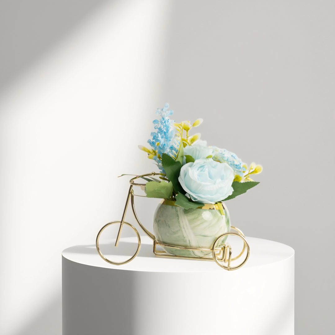 Bike Basket - Ceramic Planter| Home Decor | Table Top Plants